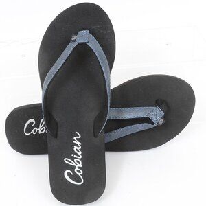 Cobian Women's 9 Sunset Metallic Blue Bounce Flip-Flops beach Summer Sandal